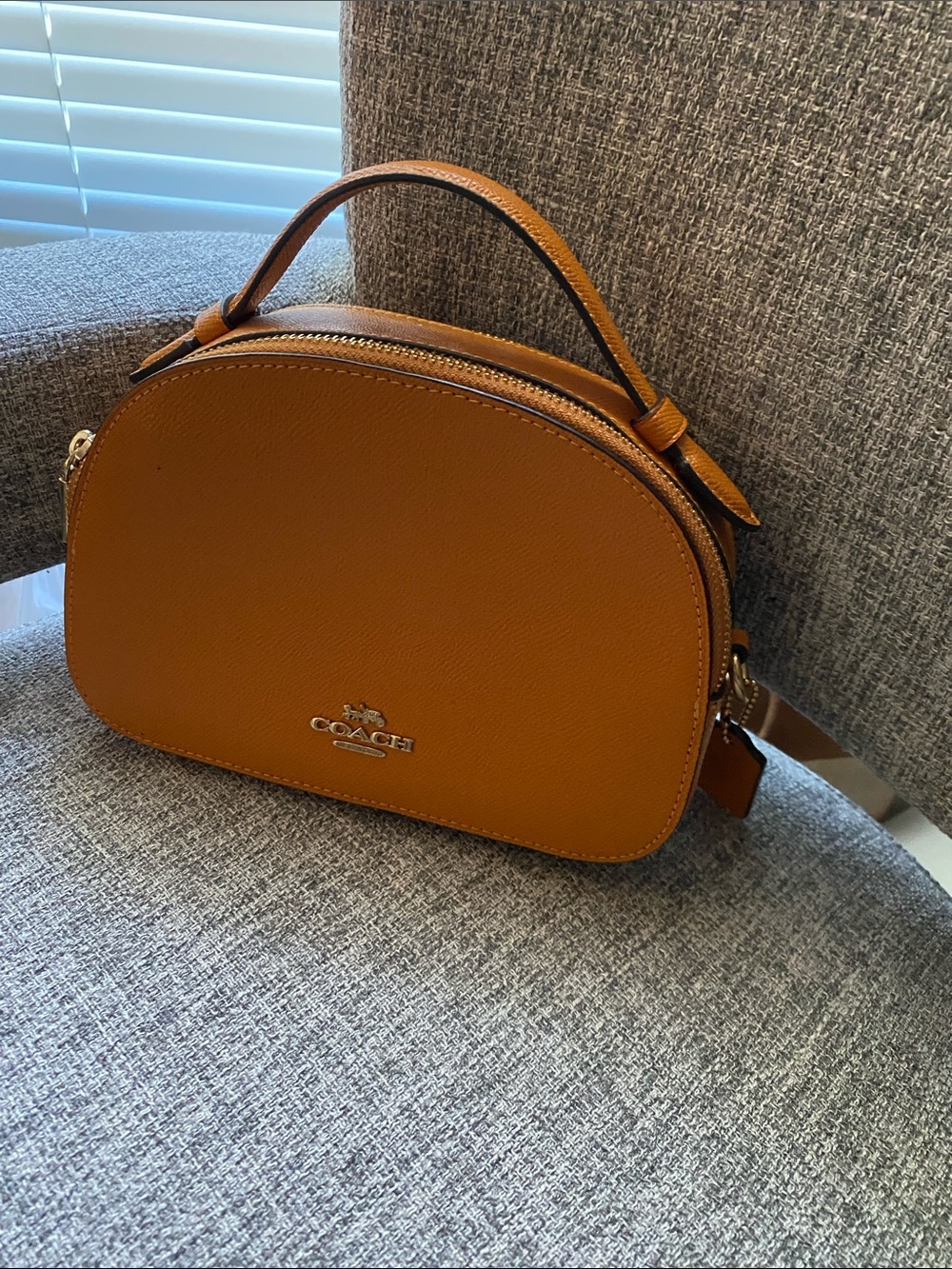 Coach Caramel Leather Dome Crossbody